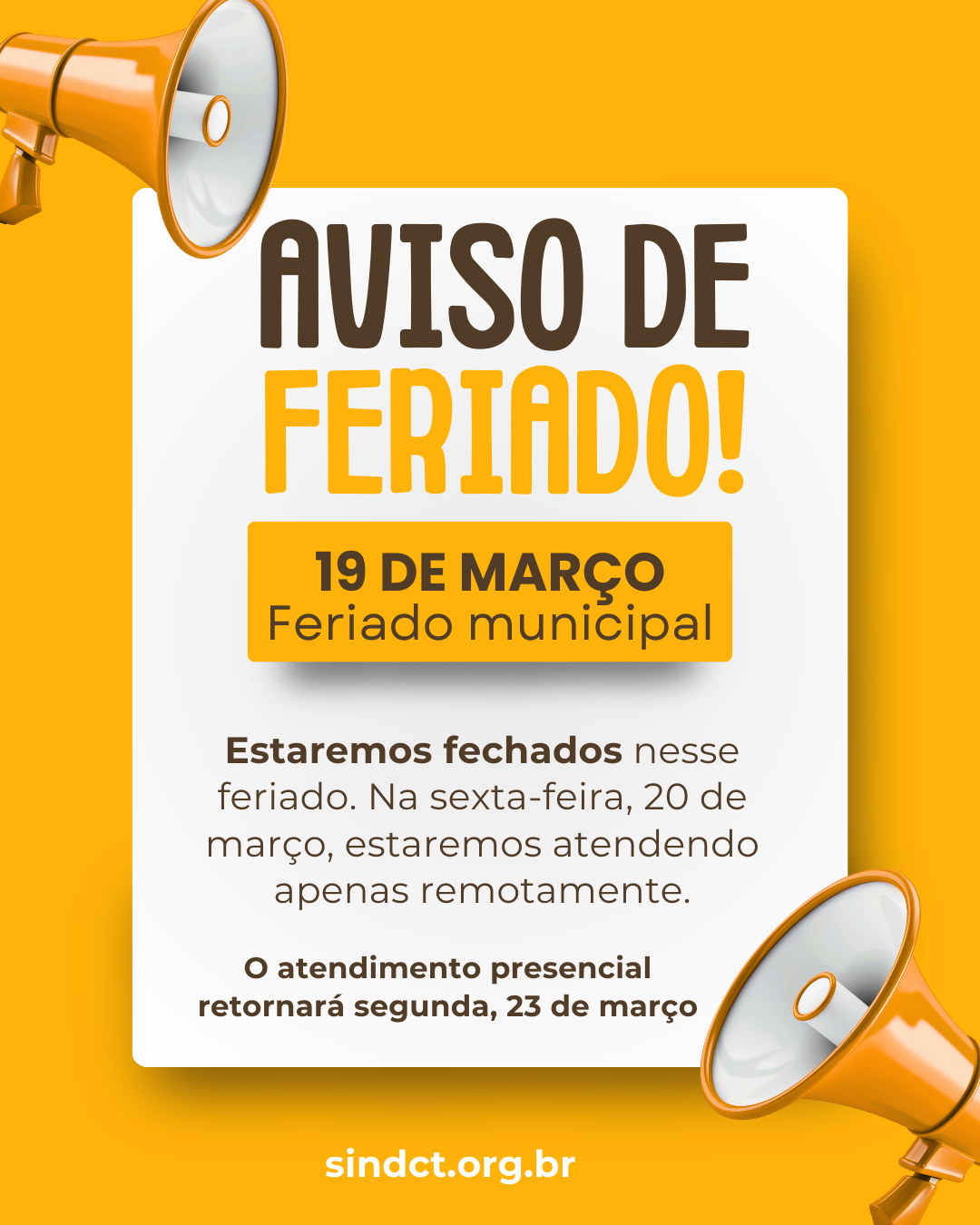 19 de março – feriado municipal